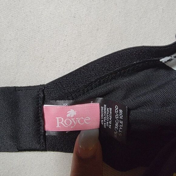 Royce Womens Black White Nursing Bra Size 38C/D/DD - Picture 6 of 11
